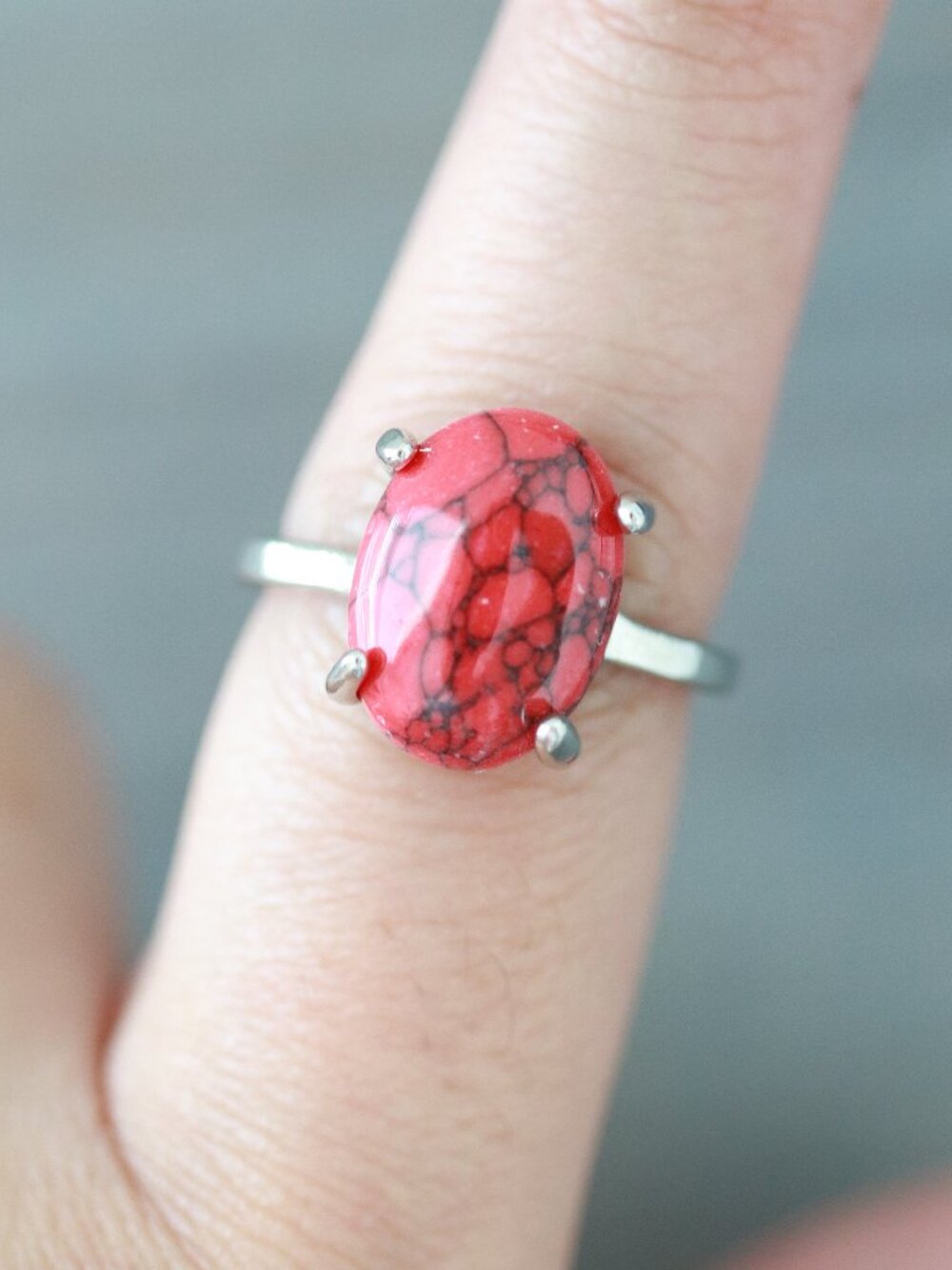 RGA9 Gemstone Ring Silver Plated